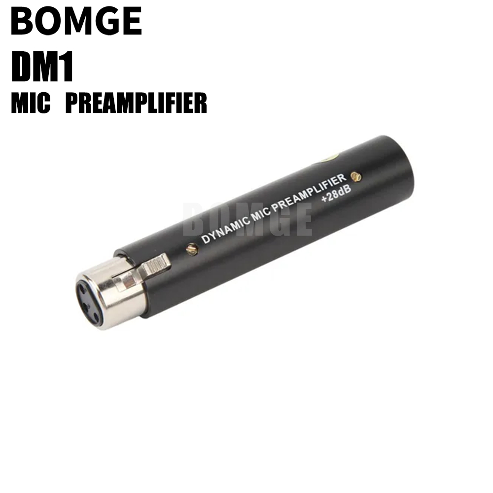 BOMGE DM1 Preamplifier mikrofon Penguat Gain Microphone Dynamic Gain Booster Mic Dynamic Gain Booste
