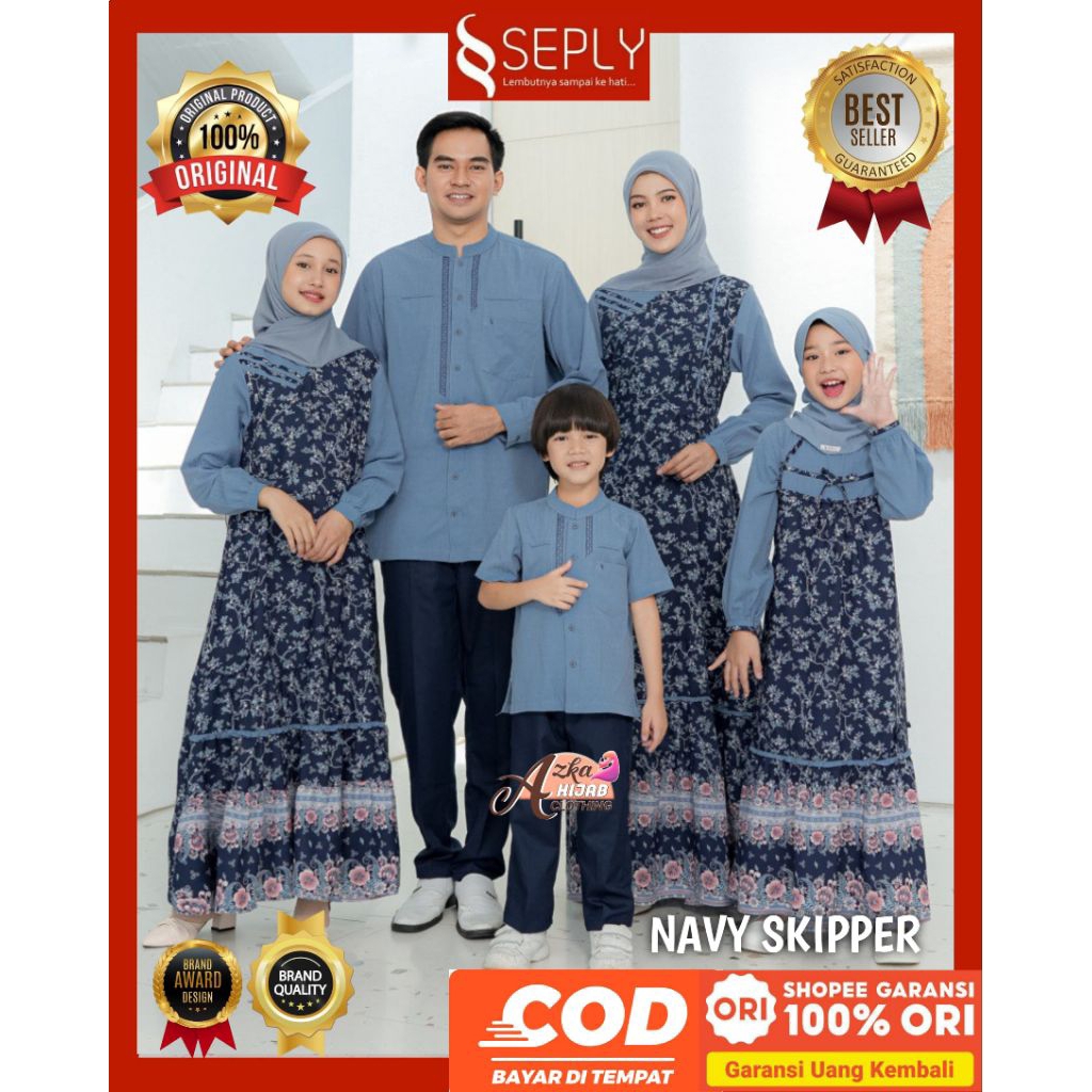 SEPLY Sarimbit 2026 Tenara Navy Skipper Seply Original - Sarimbit Keluarga 2026 -  Sarimbit Lebaran 