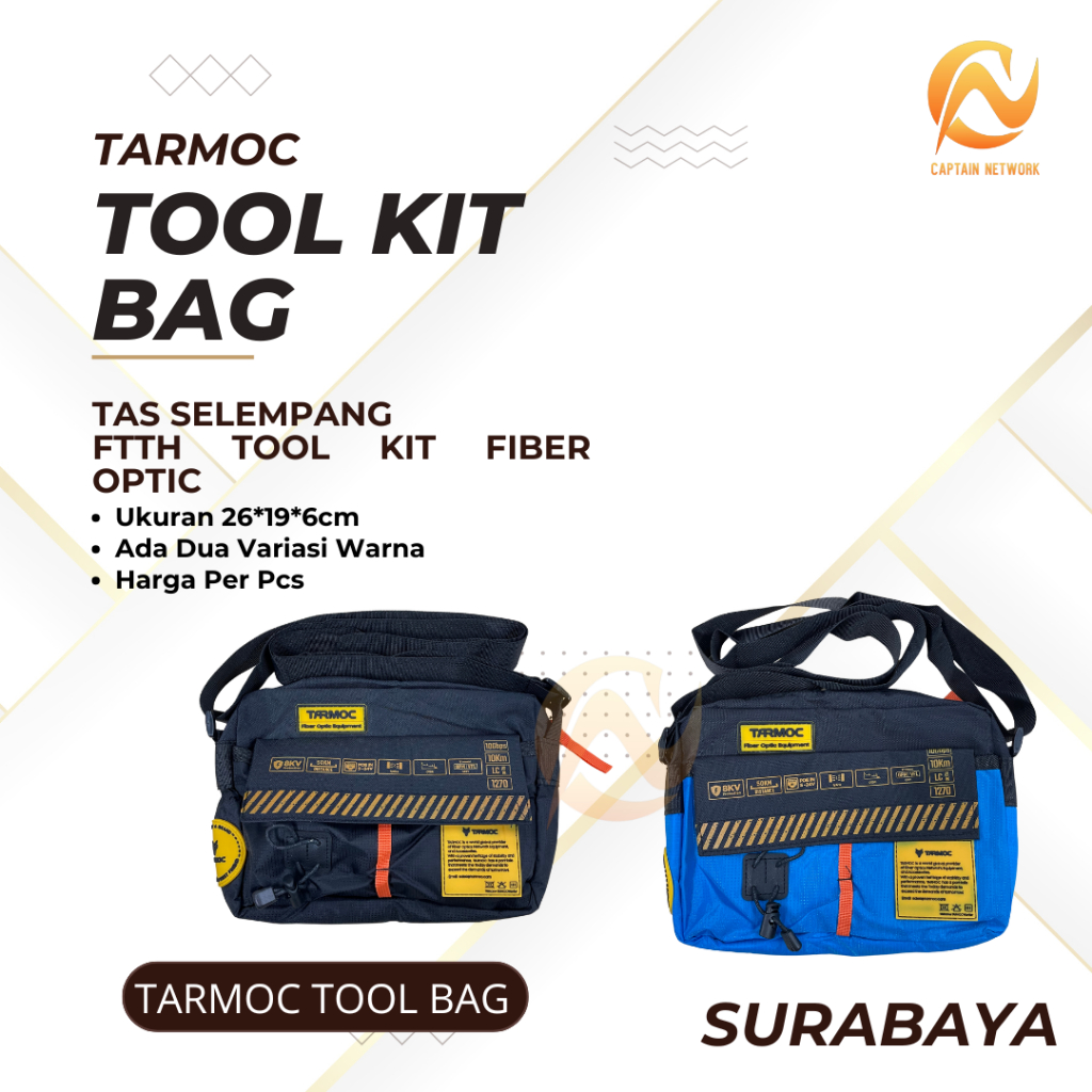 Tarmoc Tool Bag | Tas Selempang FTTH Tool Kit Fiber Optic