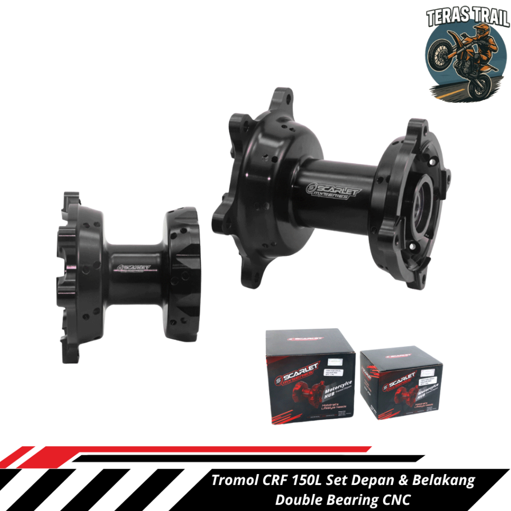 Tromol CRF 150L Set Depan & Belakang Double Bearing CNC Original Scarlet Racing