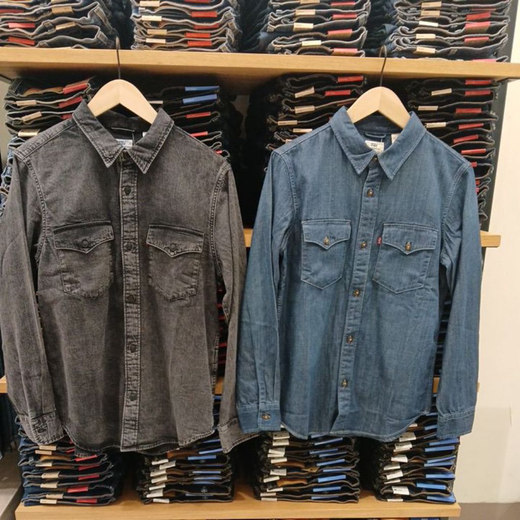 kemeja jeans panjang levis original