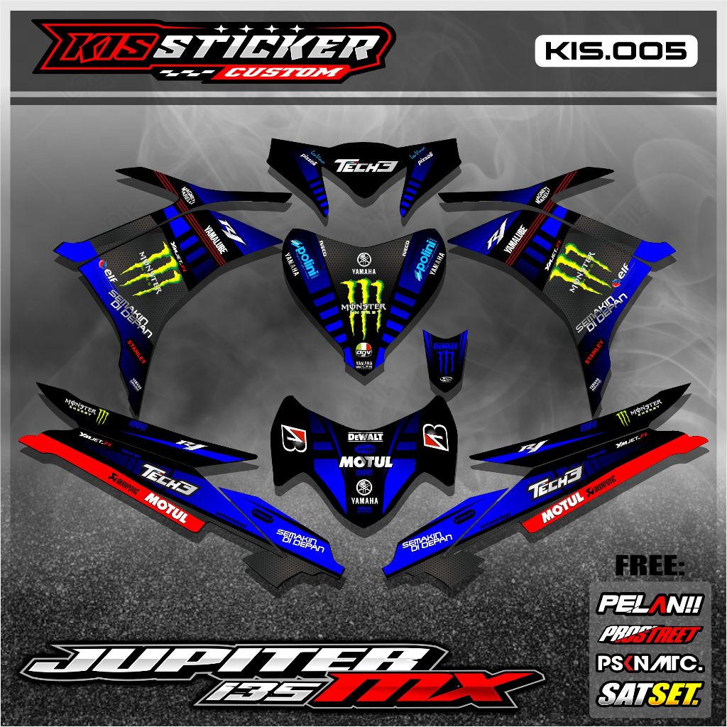 Stiker Striping JUPITER MX NEW 135 - Stiker Striping Variasi Motor JUPITER MX NEW 135 Desain RacingV
