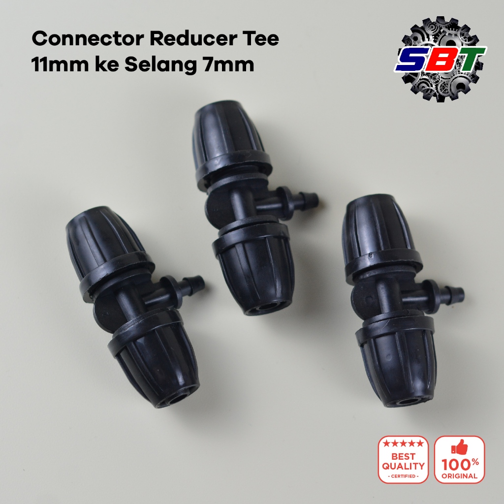 Connector Tee Reducer 11mm ke Selang 7mm Konektor T 8-11 4-7 mm Lock Type