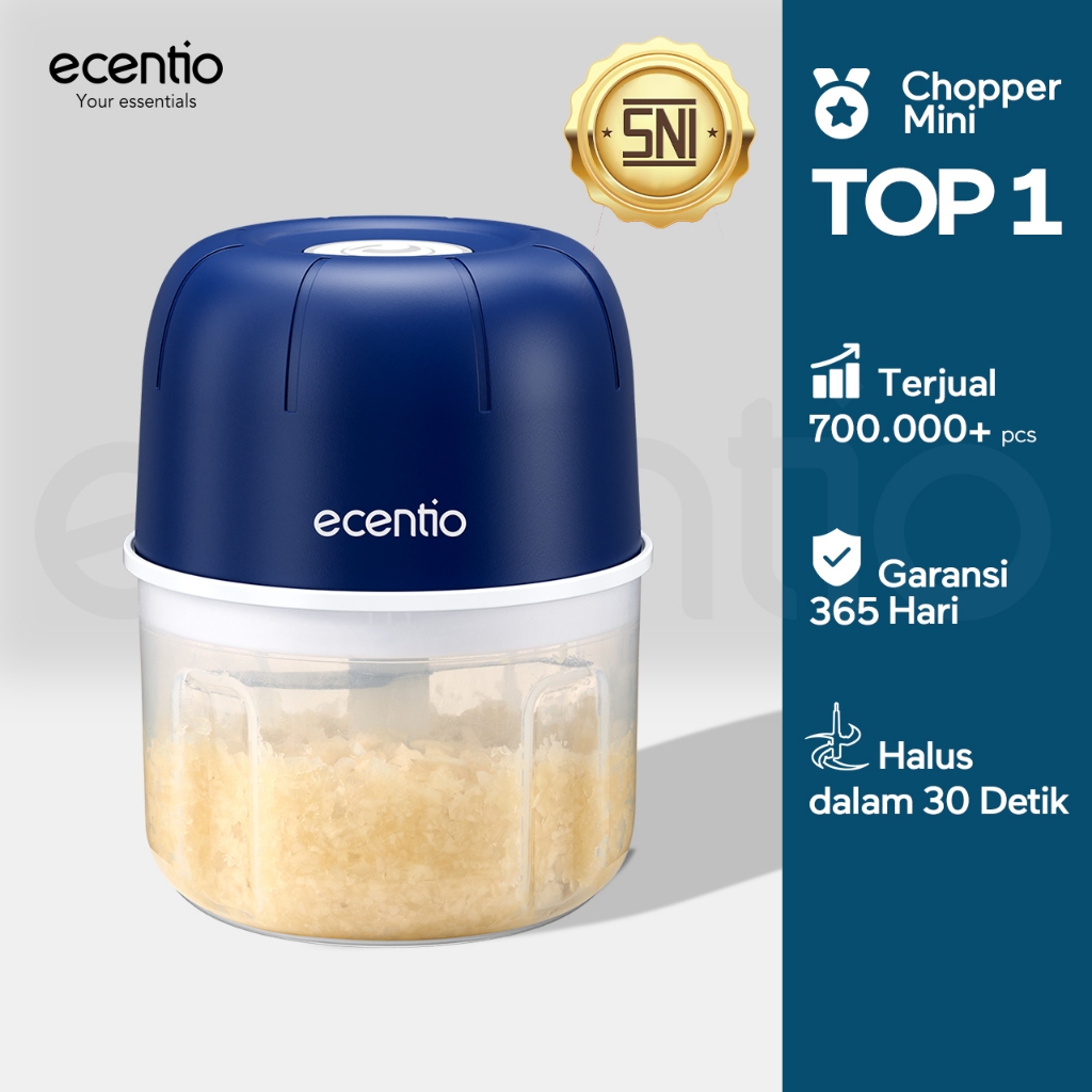 10 Detik Chooper ET.Mini Chopper Kecil Blender Portable 6 Bilah Pisau Bumbu 304 Stainless 250ml USB 