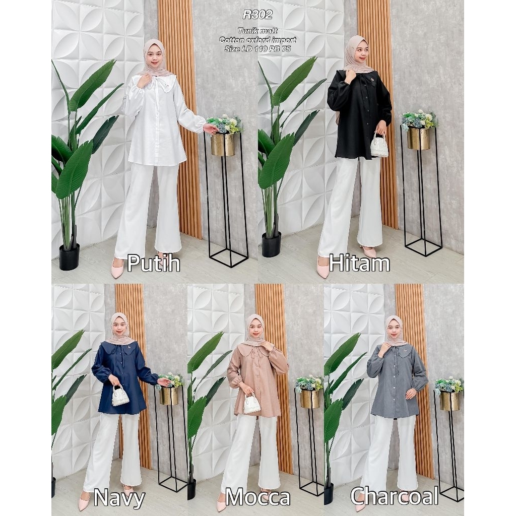 Ribyka R302 Tunik Cotton Oxford Import