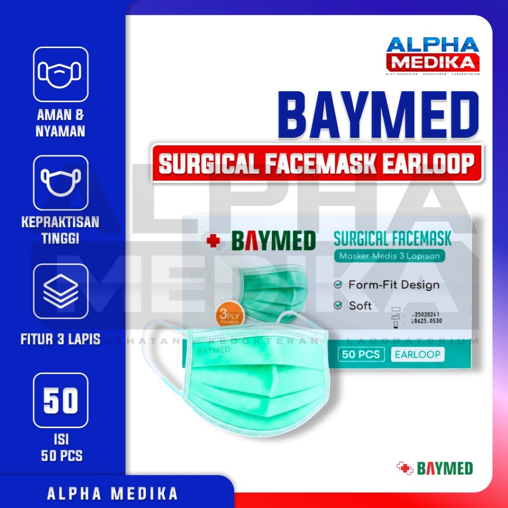 BAYMED - Masker HIJAU Baymed / Masker Baymed Hijau 50's
