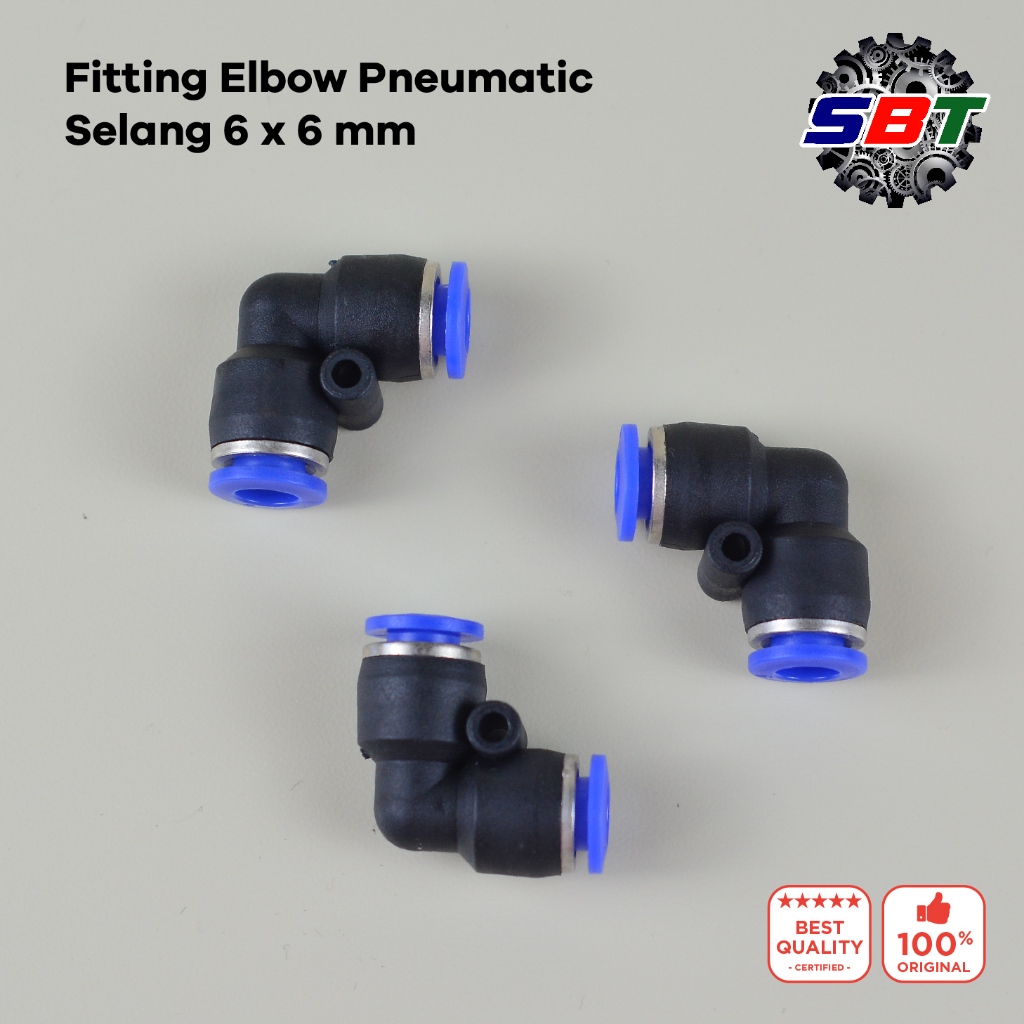 Fitting Elbow Pneumatic Selang 6 mm X 6 mm