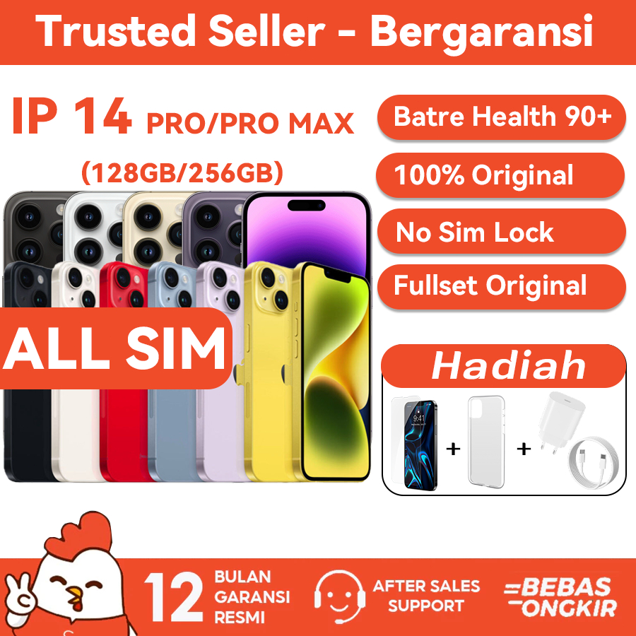 iPhone 14 - 14 pro - 14 pro max Second inter Murah 128gb 256gb Lcd Original 100% No Refurb