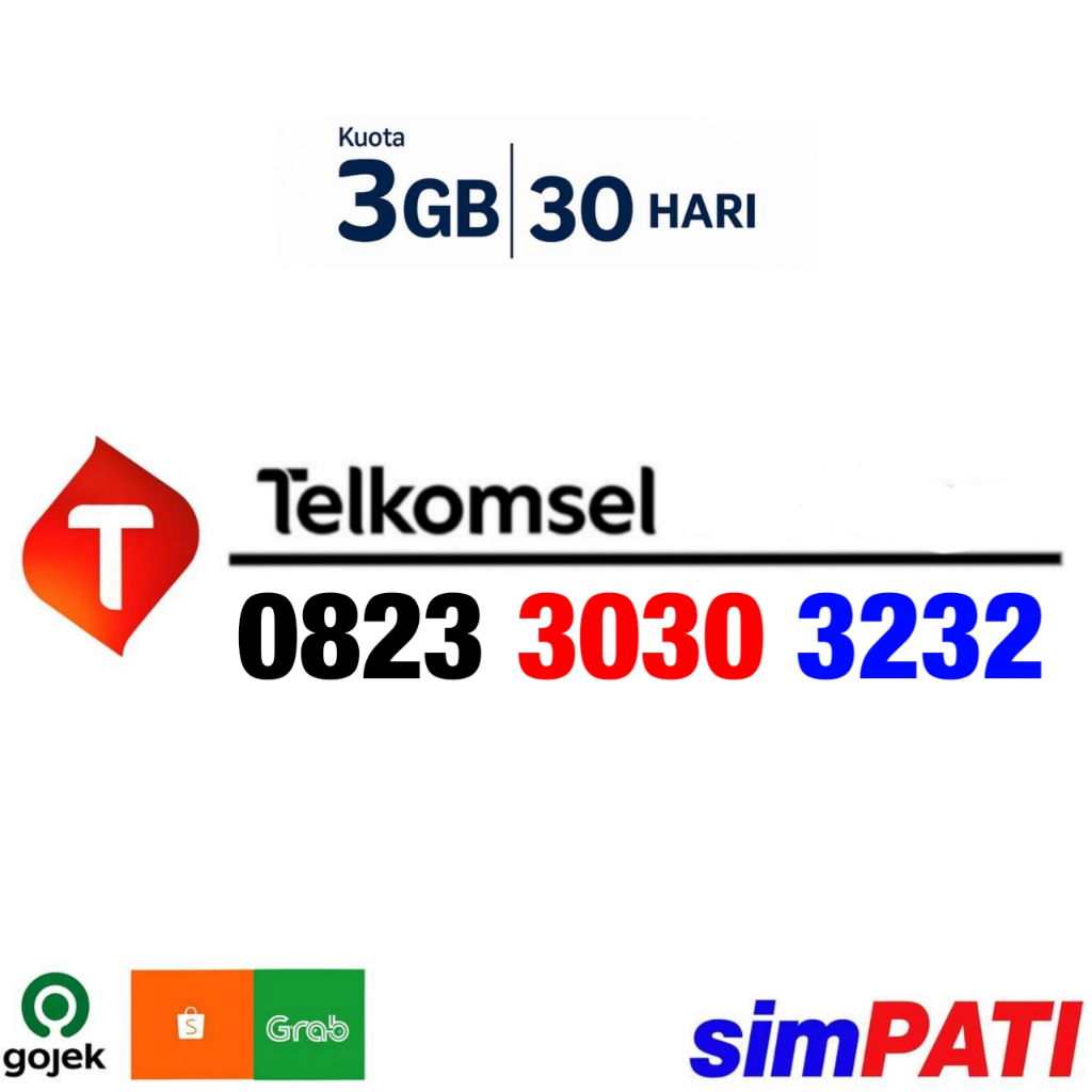 INCLUDE KOUTA 3GB - Kartu Perdana Nomor Cantik Telkomsel - O823 3030 3232