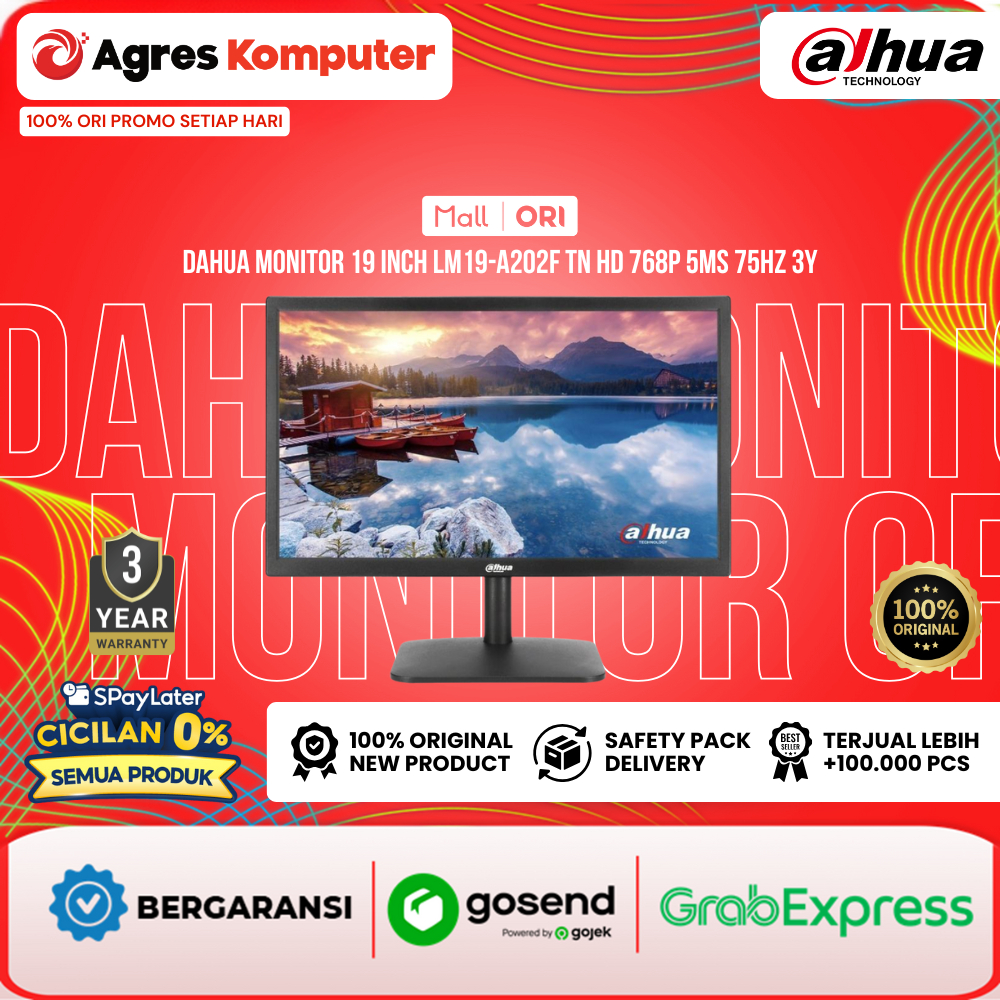 DAHUA MONITOR 19 INCH LM19-A202F TN HD 768P 5MS 75HZ 3Y