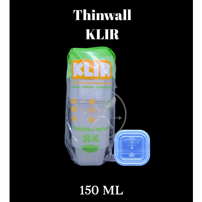 Thinwall Cup Square  150ml  KLIR 1 Roll isi 25 pcs /Food Container | Kotak Makan tidak mudah Pecah d