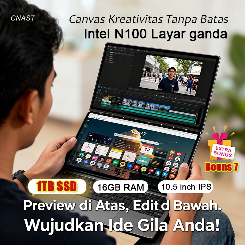 CNAST Laptop Baru 2-in-1 touchscreen 10.5'' intel N100 Ram 16GB+512GB/1TB  Windows11+office