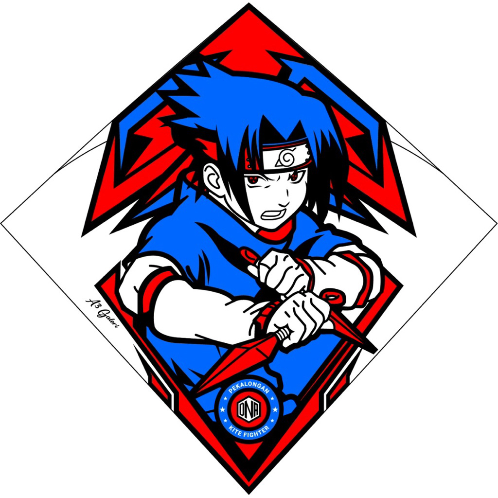 20 pcs KERTAS LAYANGAN SUKHOI 3 WARNA motif SASUKE