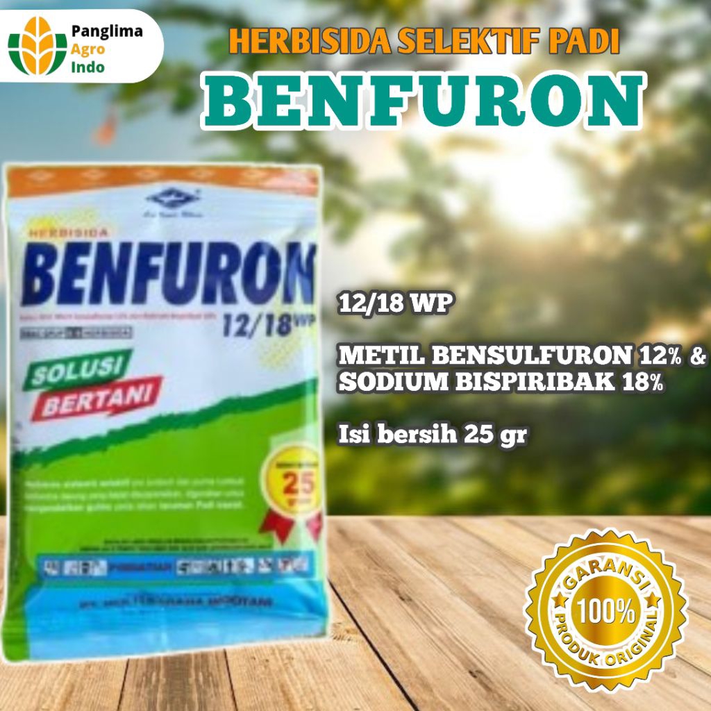 Herbisida Benfuron Obat Rumput Padi Basmi Rumput Berdaun Lebar dan Teki (Berat Isi 25 gr)