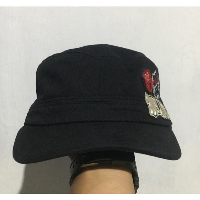 Topi Vintage Komando Hitam Patch Bordir Original Import – Tactical Black Cap Unisex - Pria | Wanita