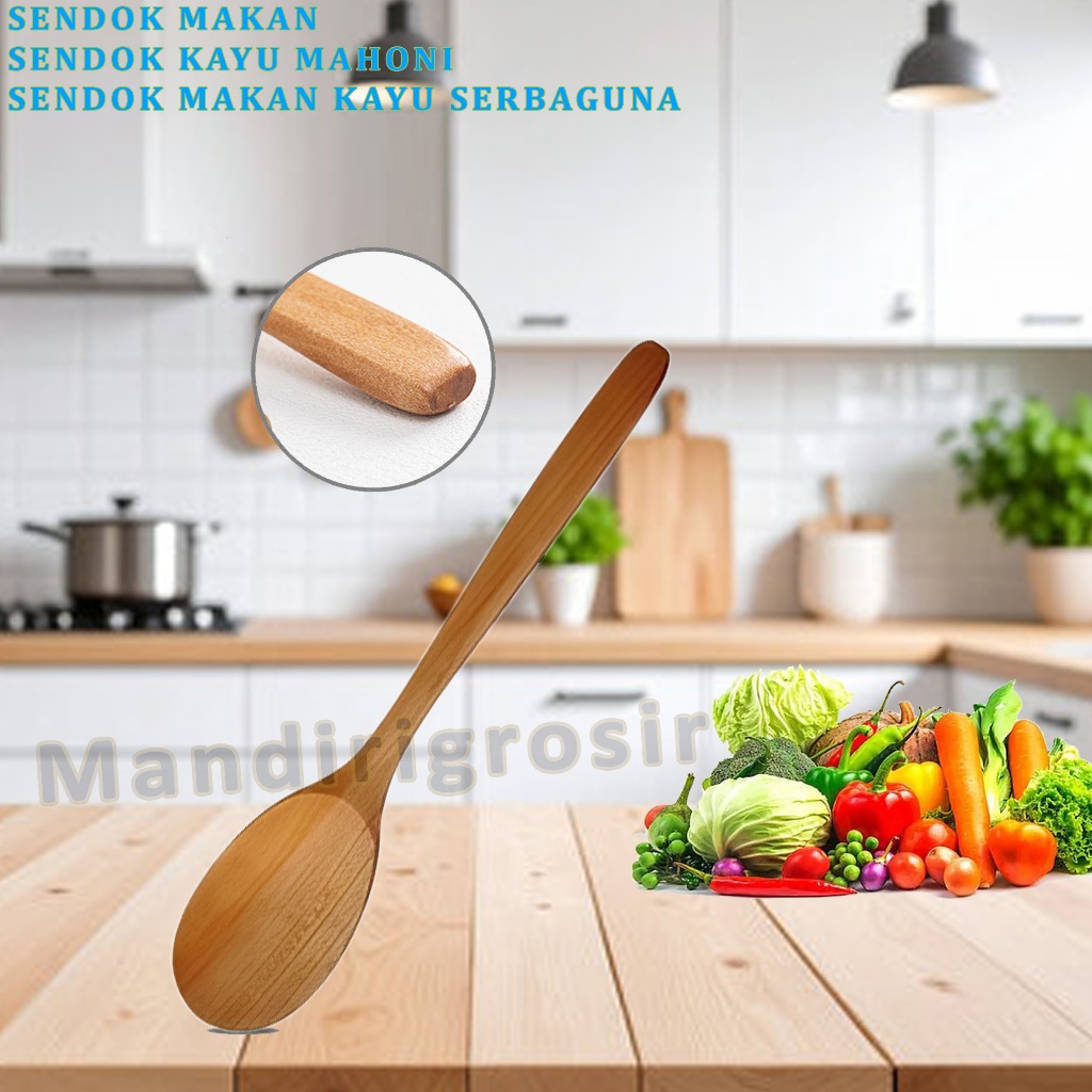 Sendok Makan Kayu Mahoni * Sendok Makan * Sendok Makan Serbaguna * 1pcs