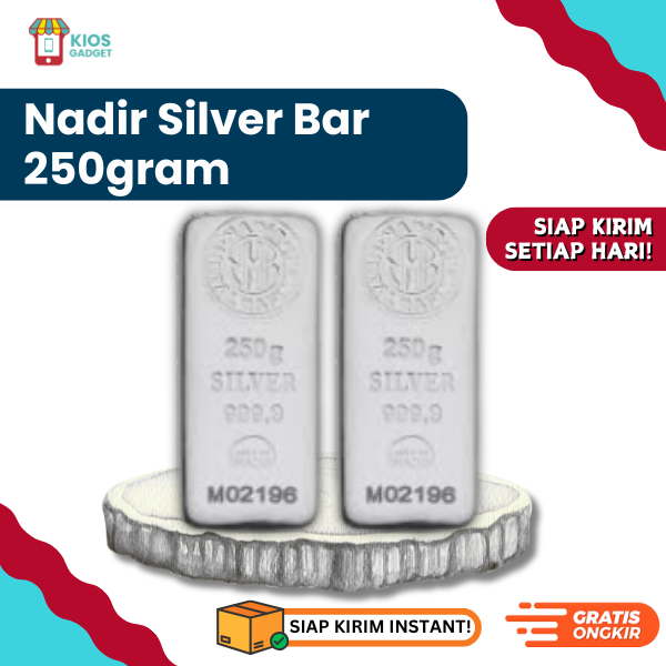 Nadir Silver Bar Perak Batangan 250 gr Silver Bar Turki LBMA not Koin RCM Srh Imn