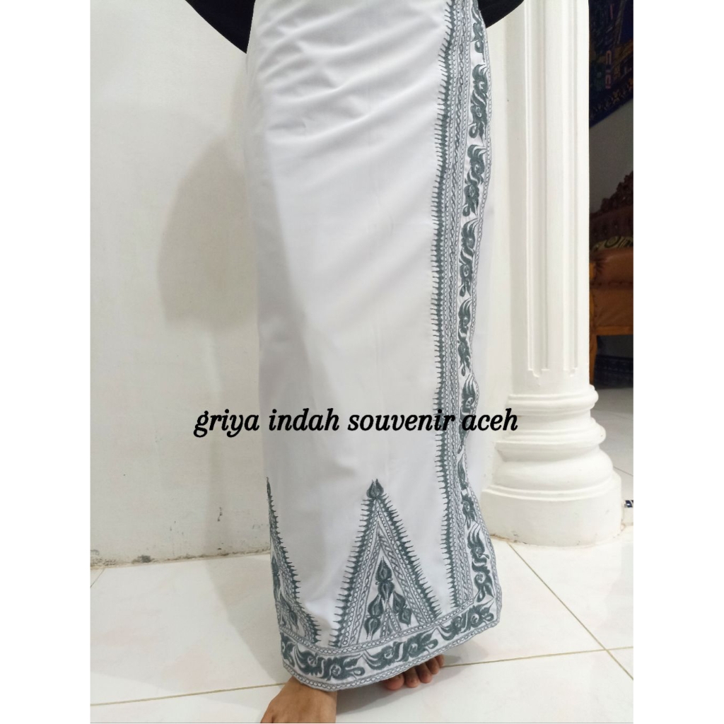 kain songket khas motif pucuk rebung unicolor grey