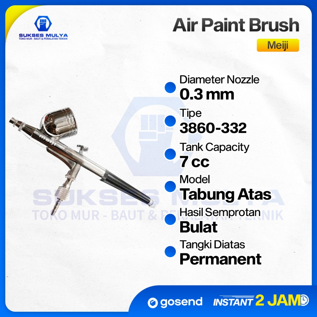 Air Brush Kit Pen Paint Spray Gun Spet Lukis Meiji Airbrush