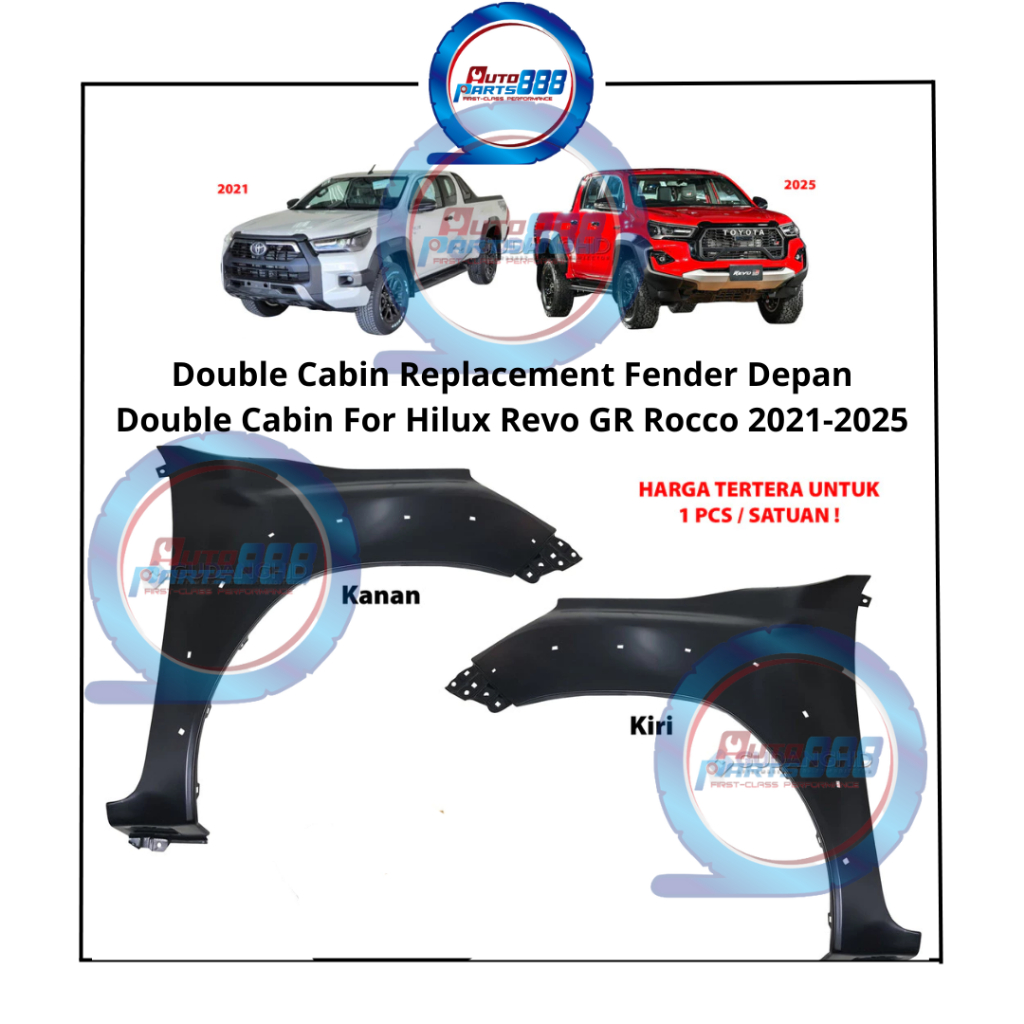 Fender Depan Mobil Toyota Hilux GR Revo Rocco Front Fender Double Cabin 2021 - 2025