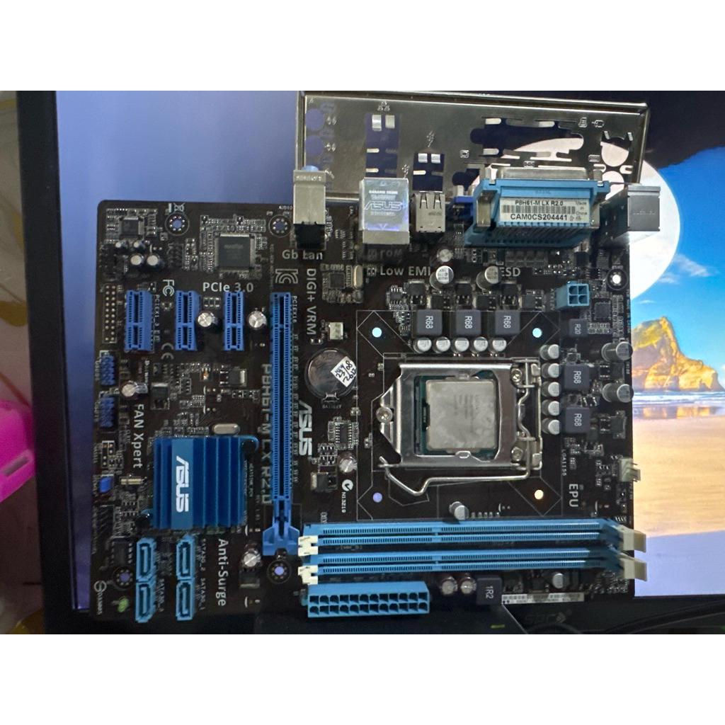paket motherboard asus h61m+processor core i3/i5+fan