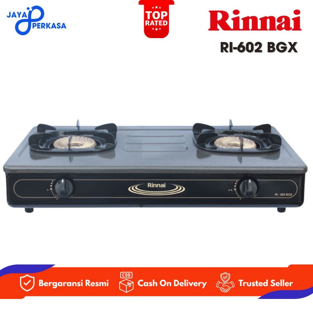 [COD READY] RINNAI KOMPOR RI 602BGX / RI-602BGX / RI 602 BGX / RI602 BGX (2 TUNGKU) GARANSI RESMI