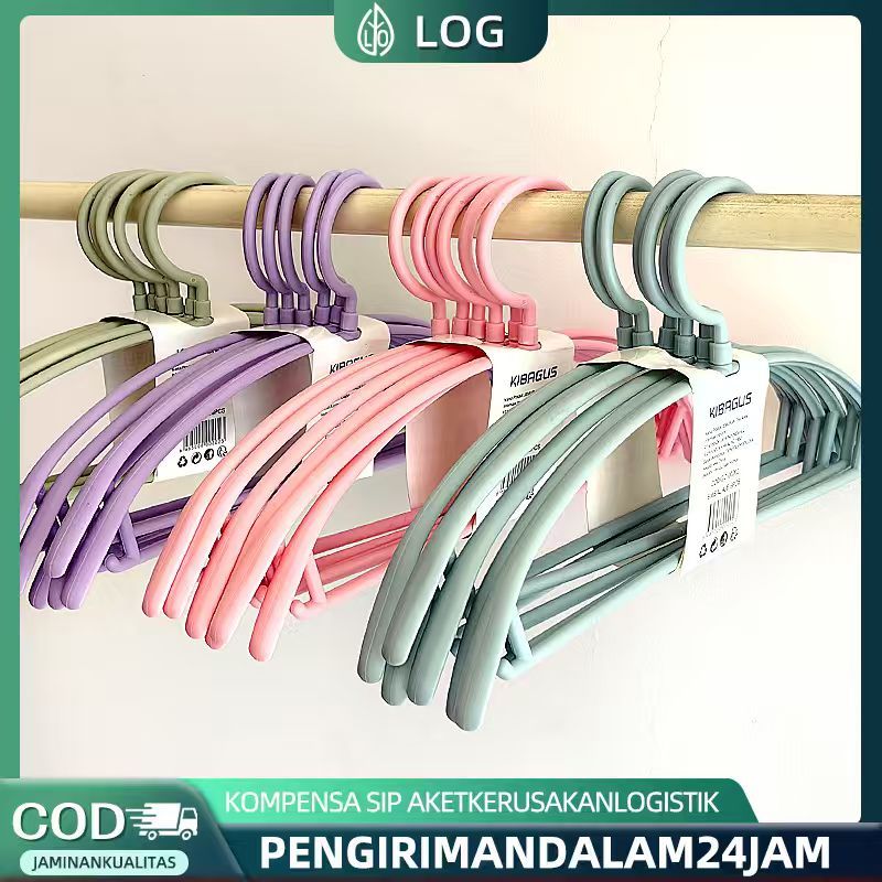 Gantungan Baju Anti Bekas Isi 6 Pcs | Warna Pastel Cantik | Hemat Ruang untuk Lemari Penuh | COD Res