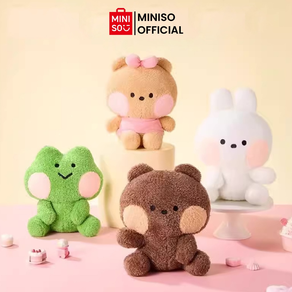MINISO TOY - Miniso x minini Collection 8in. Boneka Lucu Boneka Anak Boneka Katak Boneka Beruang