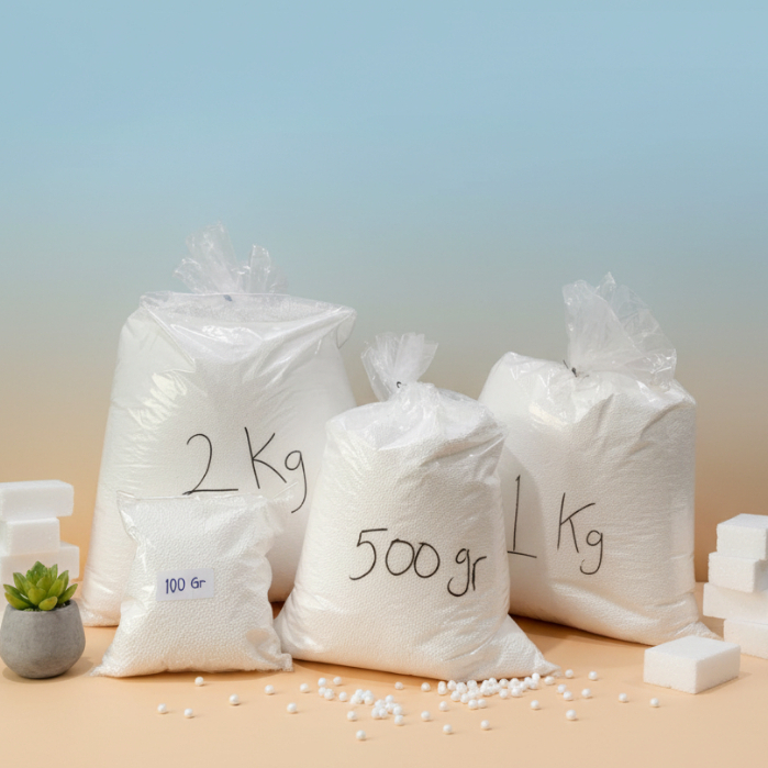 Styrofoam butiran, pasir Styrofoam, isian beanbag, gabus butiran, beads, isian bantal boneka,  beads