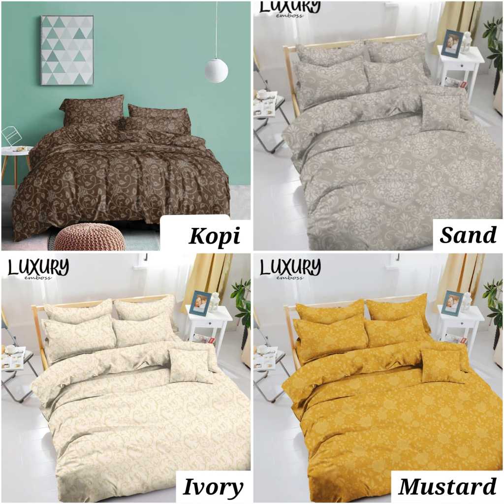 Sprei Sorong 2in1 Bahan Emboss Motif Bunga Timbul Aneka Warna Cantik Elegan Size 90 100 120 | Sprai 