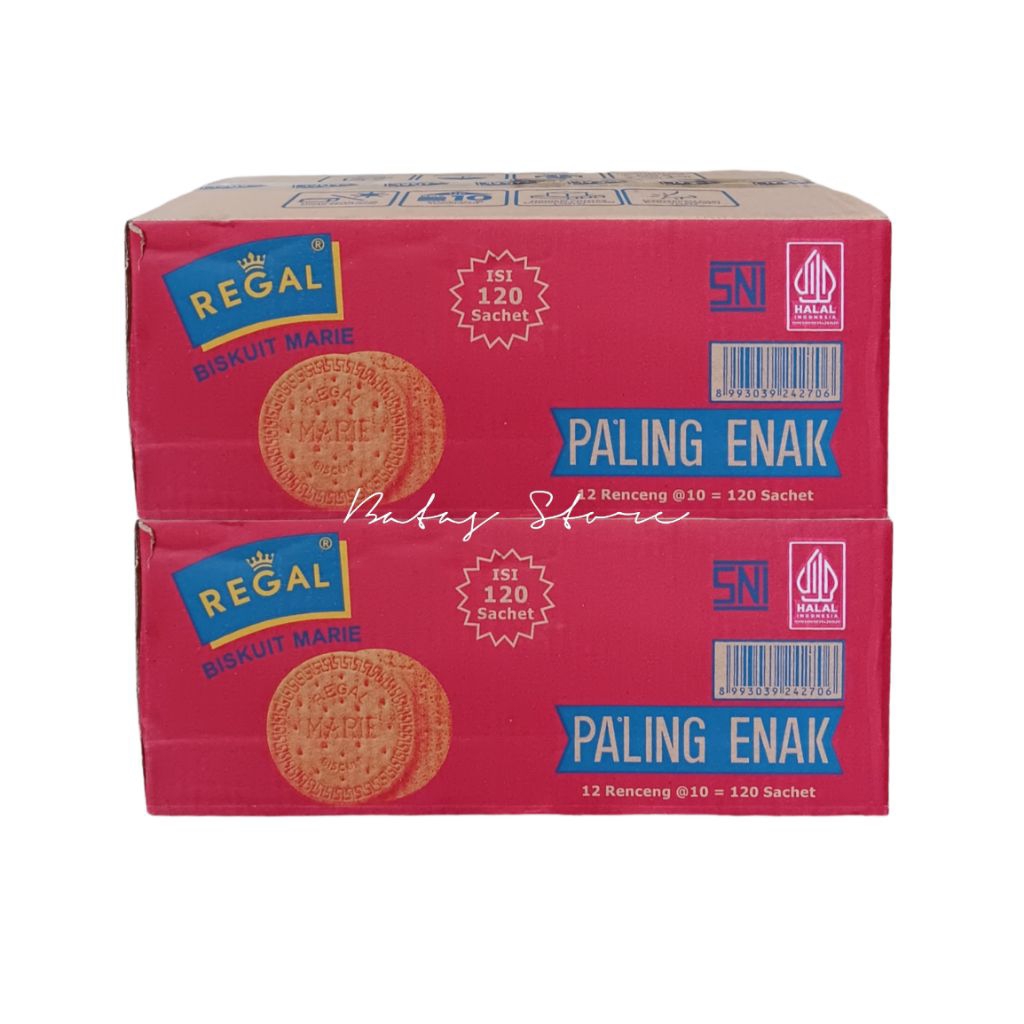 Biskuit Marie Regal – 1 Dus Isi 12 Renteng (120 Pcs) | Biskuit Legendaris Lembut & Bergizi