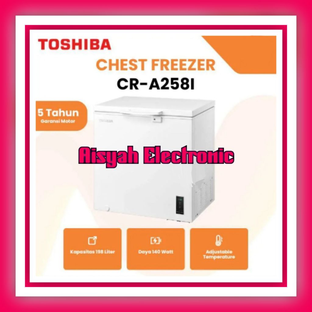 CHEST FREEZER TOSHIBA CR-A258I 200 LITER FIBER GARANSI RESMI