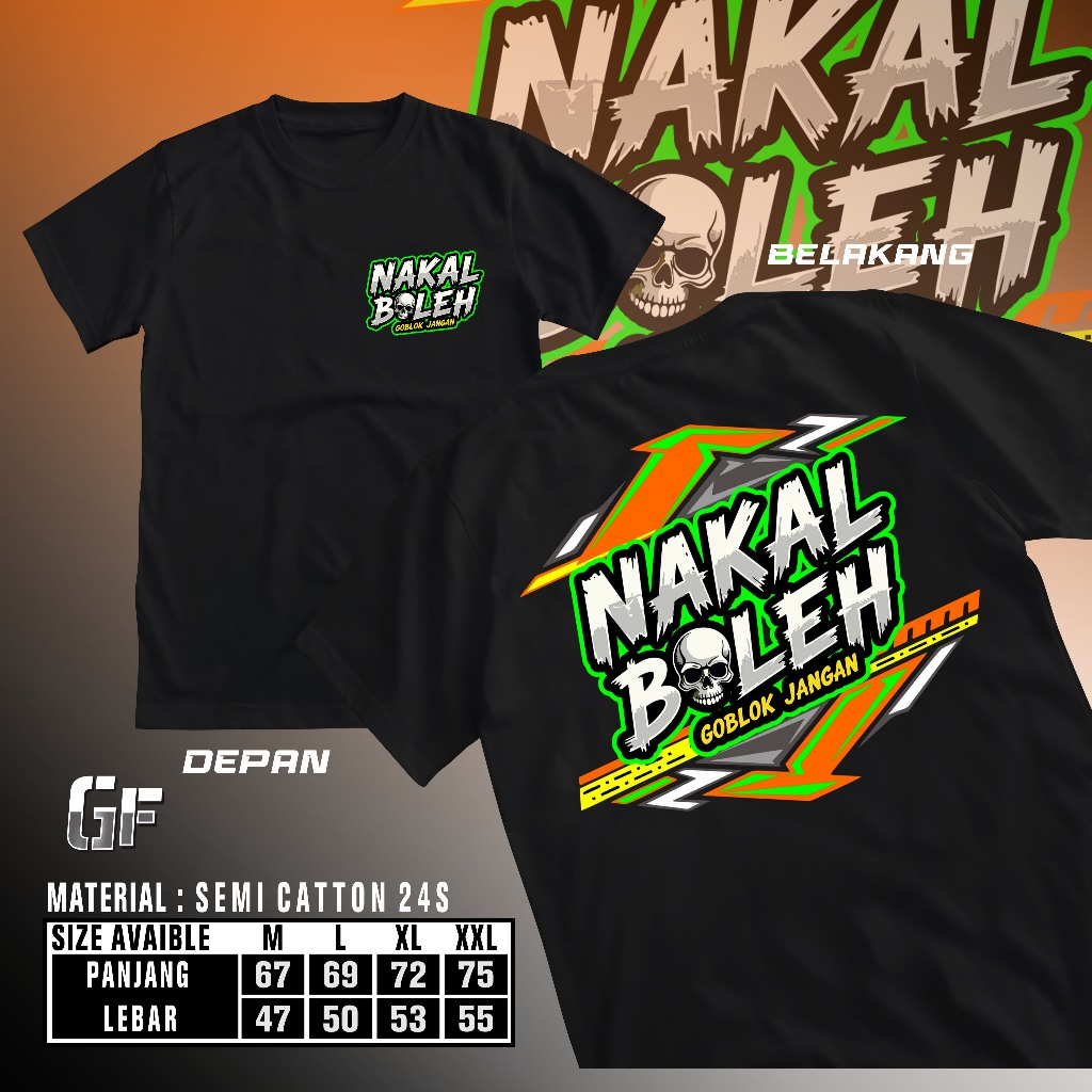 Kaos Distro Motif Nakal Boleh Goblok Jangan Kaos Unisex Kaos Pria Wanita