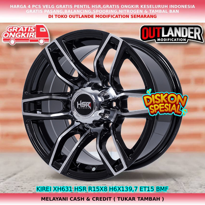 Velg racing ring15 untuk mobil BT50| Terrano| Blazer| Everest| Panther dll velg hsr kirei R15