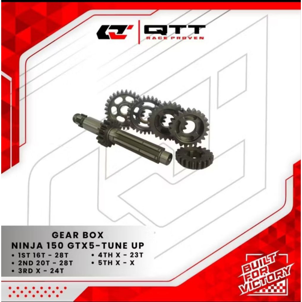 Gear Gir Box Rasio QTT Ninja KR 150 500M Tipe A B Frame Standar Sunmori Tune Up