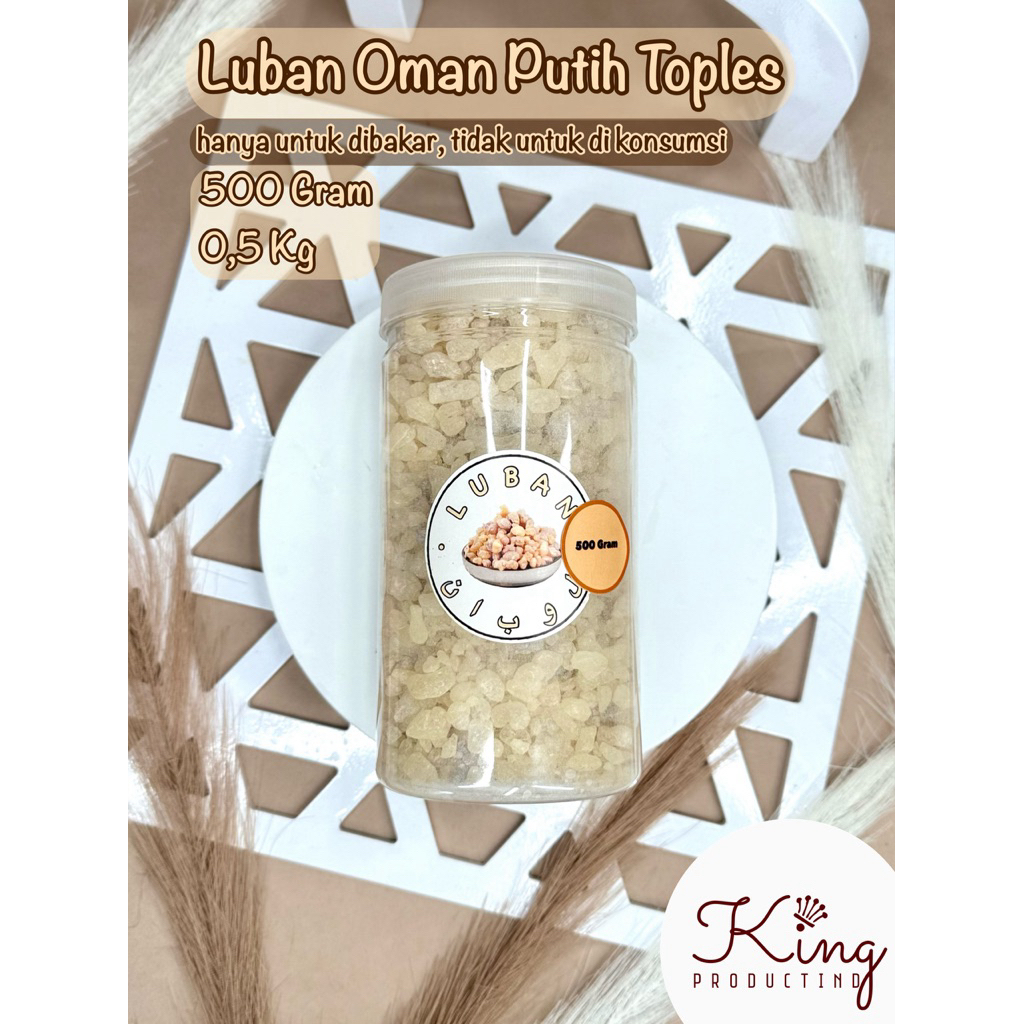 King - 500 Gram Luban Mustaki Kemenyan Arab Putih Luban Oman Mustaka Crystal King - Luban Kristal Lu