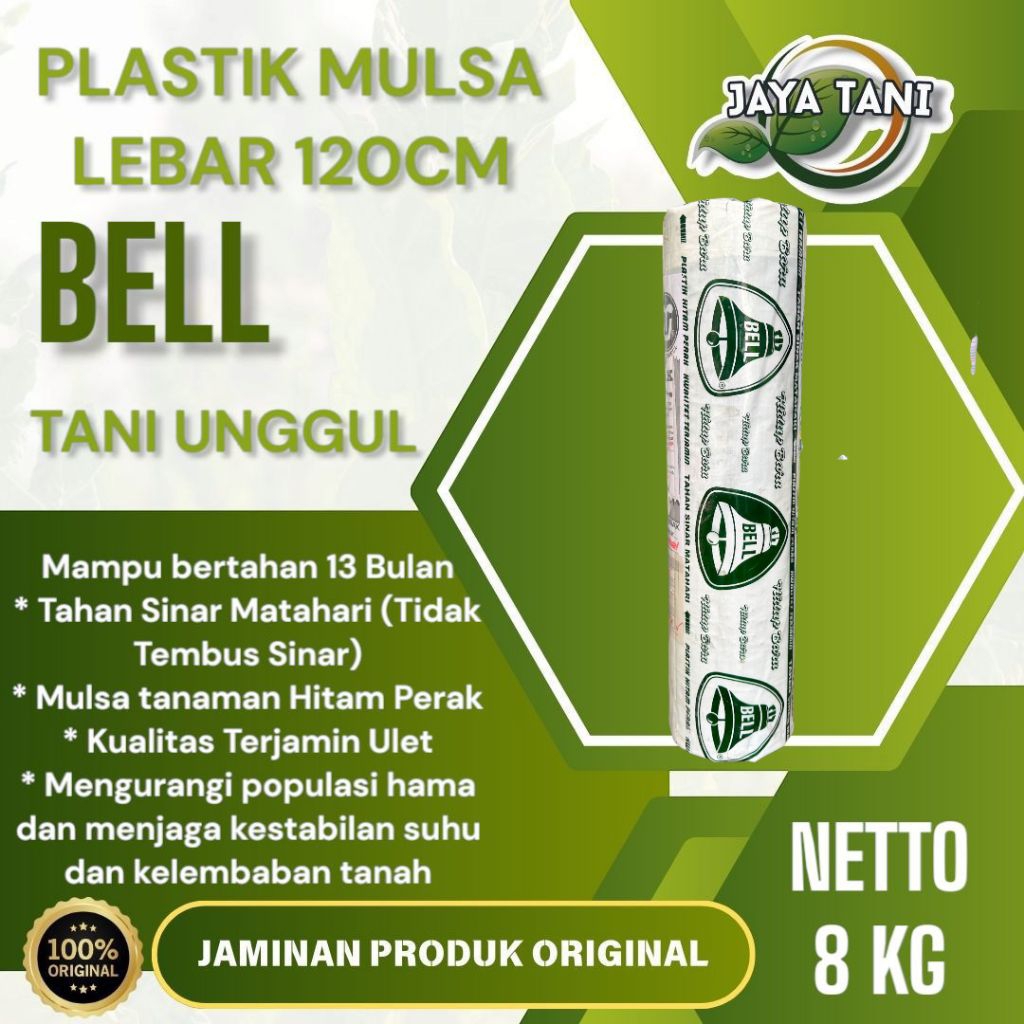 Plastik Mulsa Pertanian BELL 1/2 Roll 8kg - Lebar 120cm - Plastik mulsa Hitam Perak TANI UNGGUL