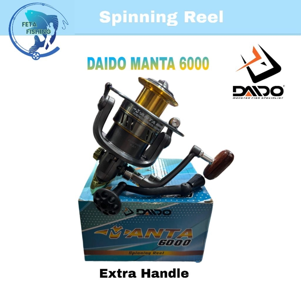 Daido Manta 6000 Spinning Reel Pancing Laut Bagan Bonus Handle
