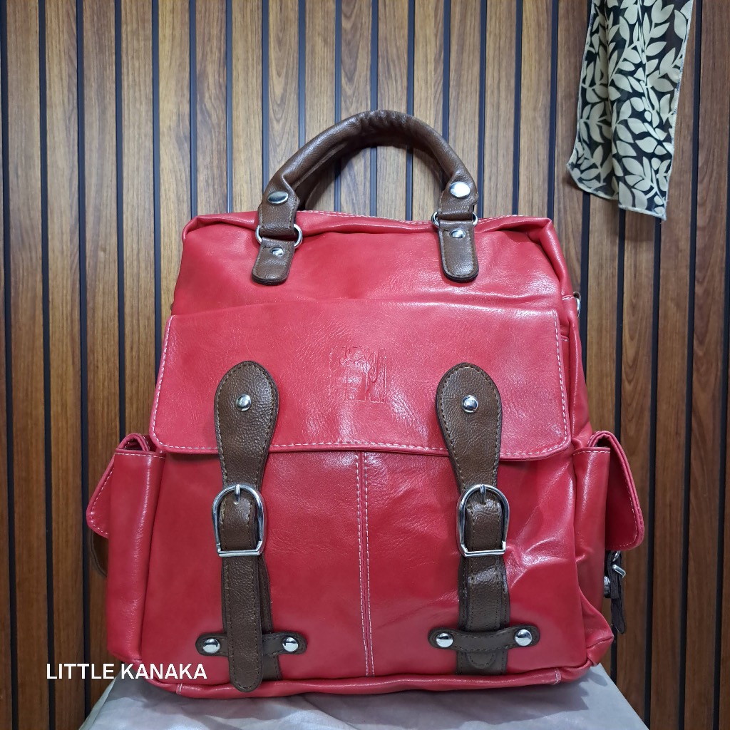 Ransel/Backpack Wanita Muat Laptop 14inch Kulas Warna Merah