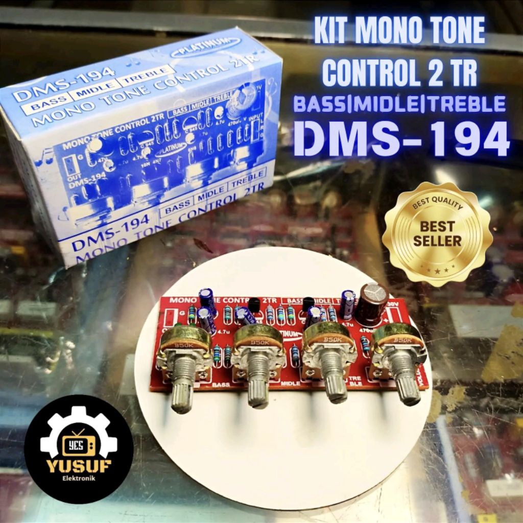 KIT TONE CONTROL MONO 2 TR BASS MIDLE TREBLE DMS 194 PLATINUM KIT TUN KONTROL MONO 4 POTENSIO
