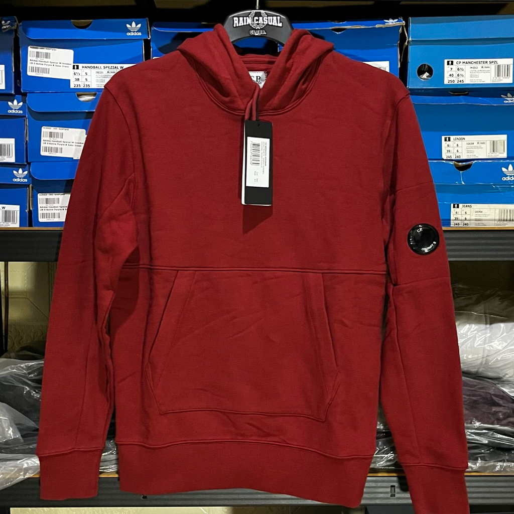 Cp company Diagonal Raised Fleece Lens hoodi Brick Red