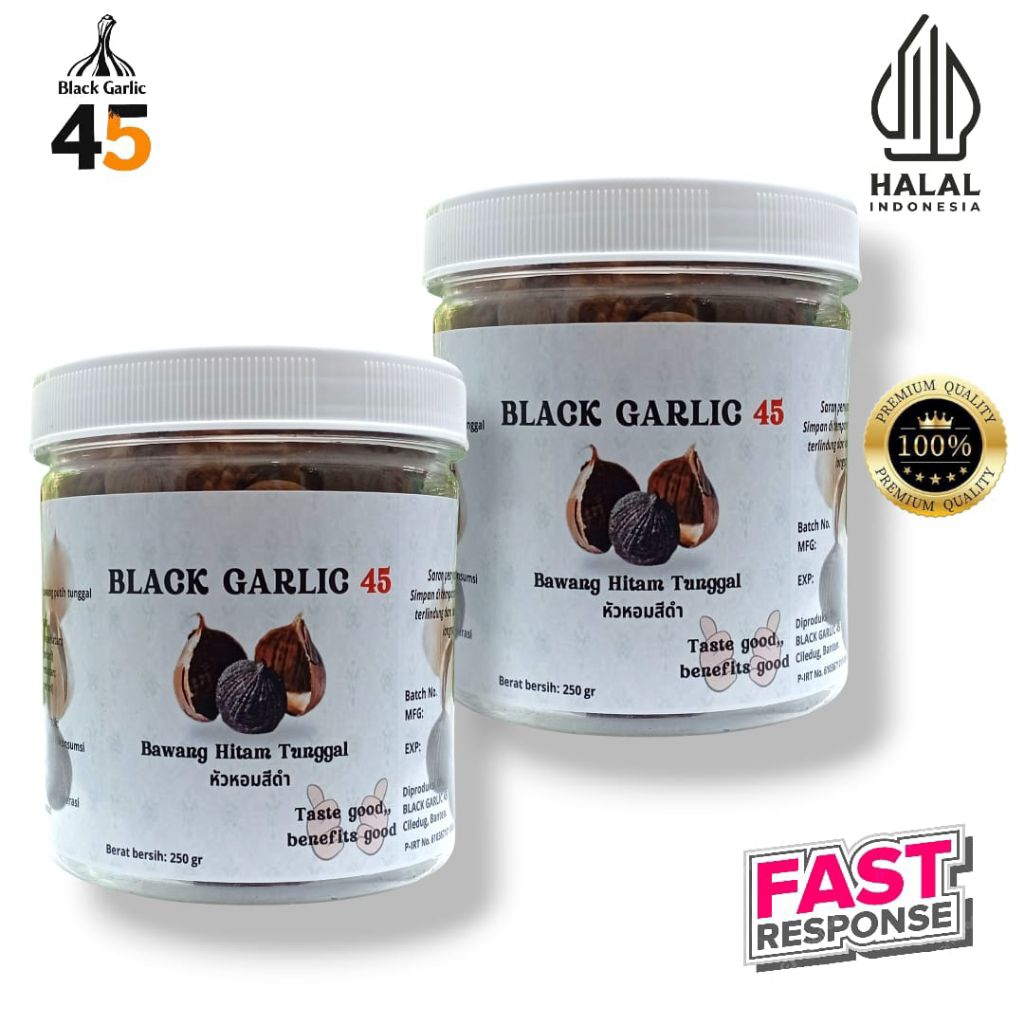 Black Garlic 45 Solo 2 Toples 250 Gram Bawang Tunggal Hitam Untuk Kesehatan