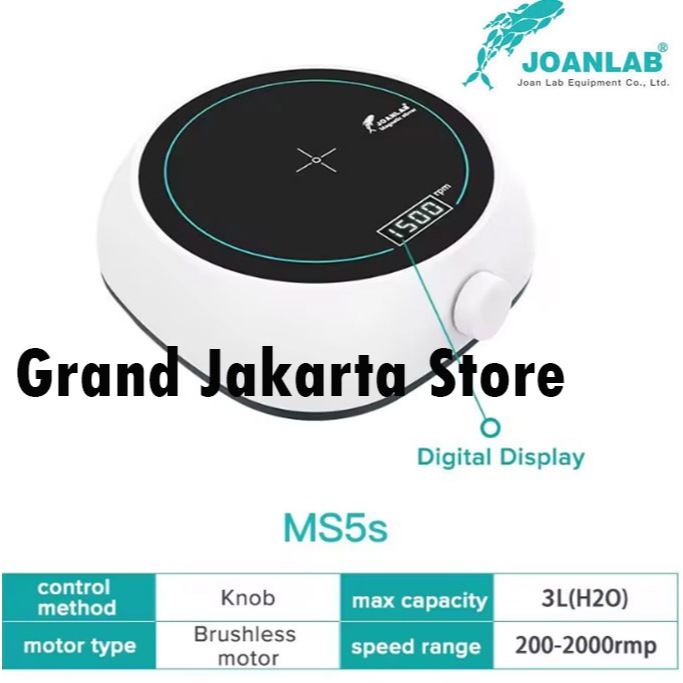 Magnetic Stirrer Joanlab MS5S Mini Hot Plate Magnet Mixer Pengaduk Magnet Portable 3 Liter MS-5S H2O