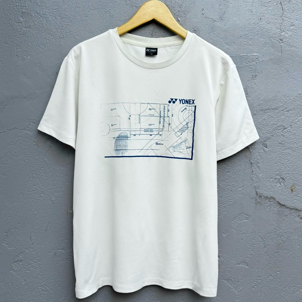 kaos jersey olahraga badminton bulu tangkis yonex putih ywx1