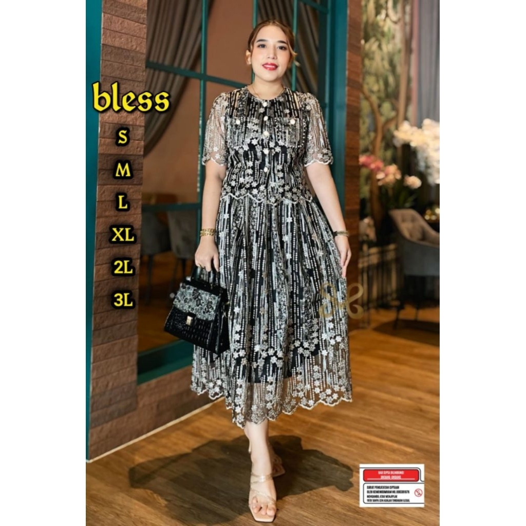 Set brokat tile premium terbaru rok + blus cantik modis