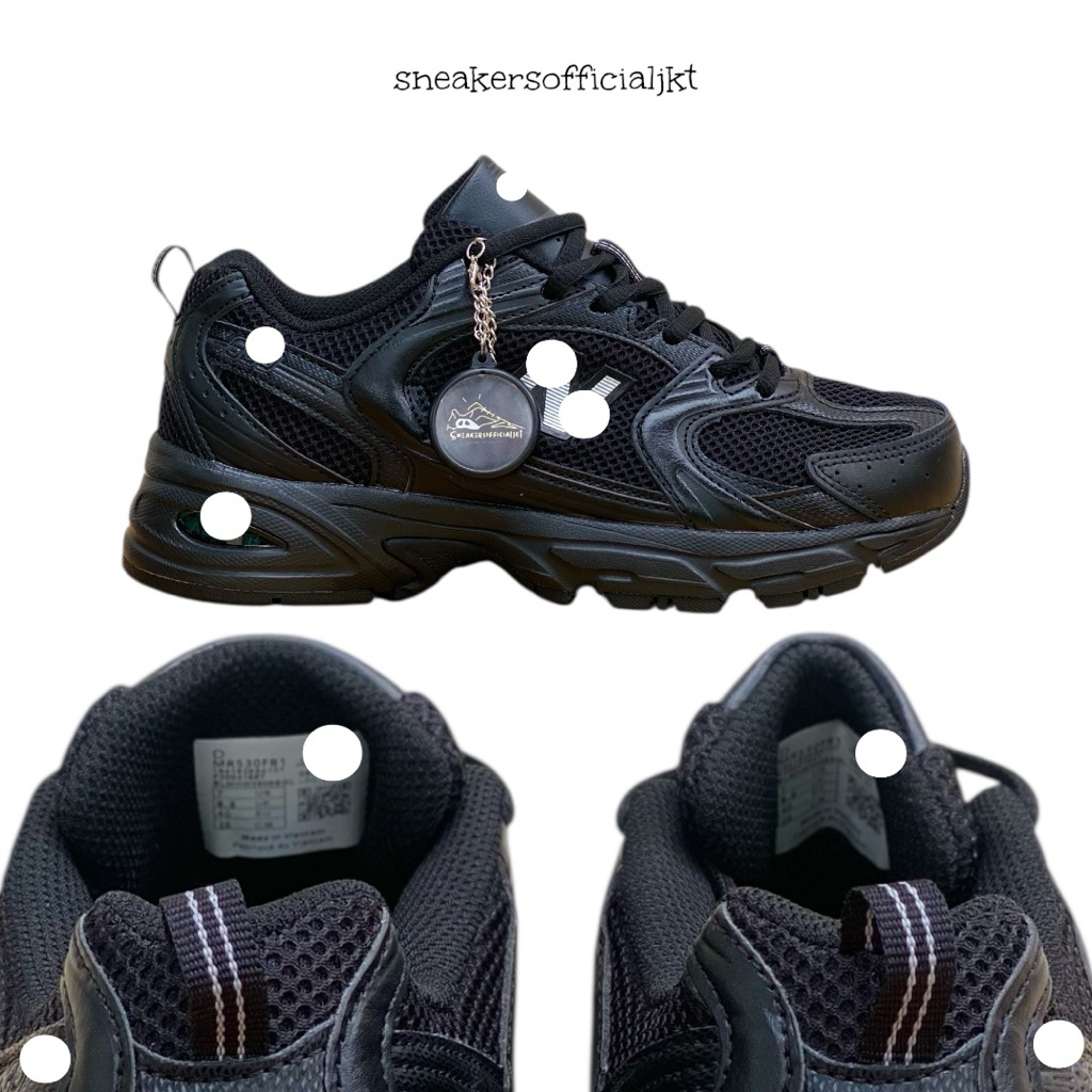 Sneakers Pria Wanita 530 Retro Black Otentik - Sepatu Sneakers Pria Wanita NB 530 Sepatu Running Ret