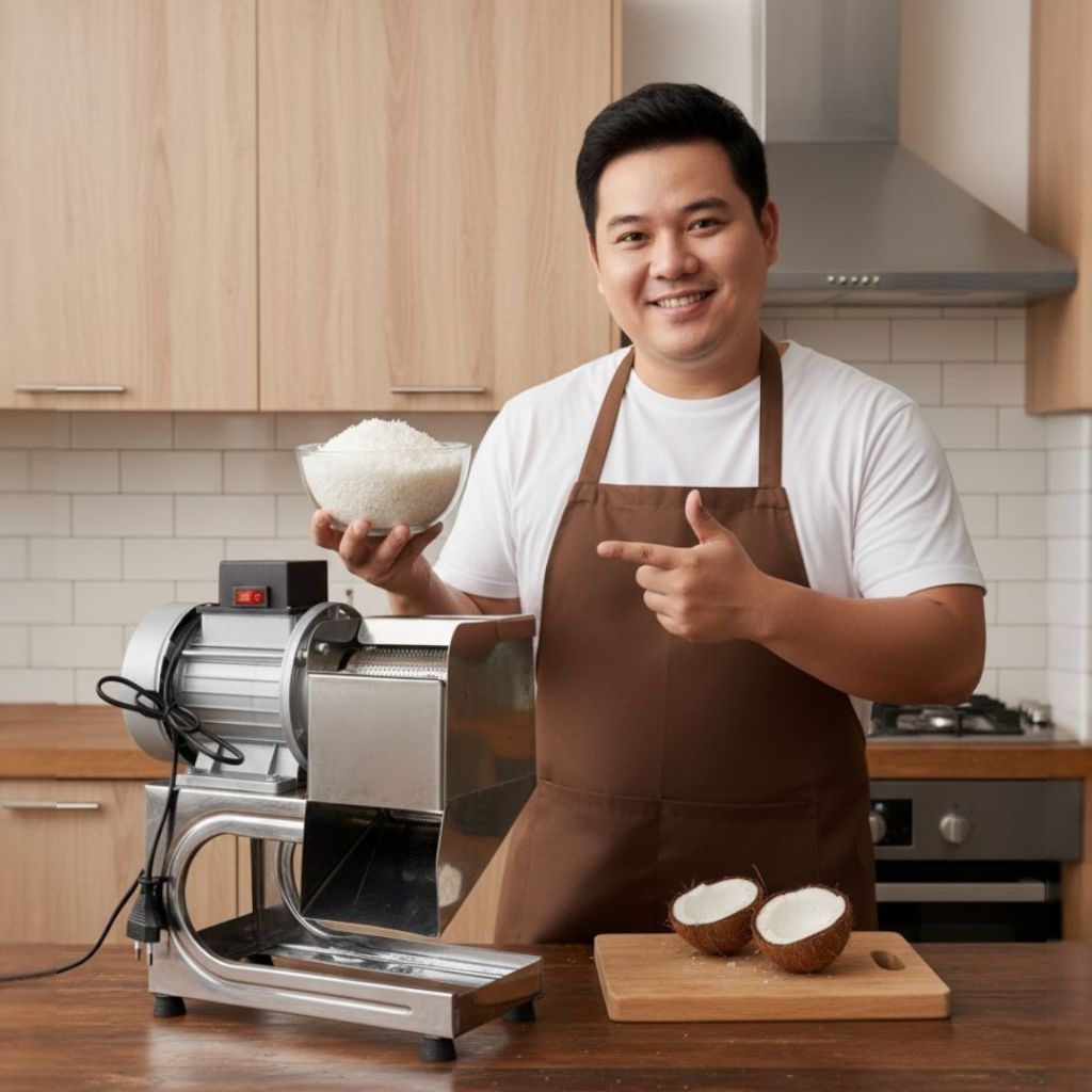 MESIN PARUT KELAPA OTOMATIS STAINLESS STEEL MINI 200 WATT  LISTRIK PORTABLE ALAT PARUT SINGKONG UBI 