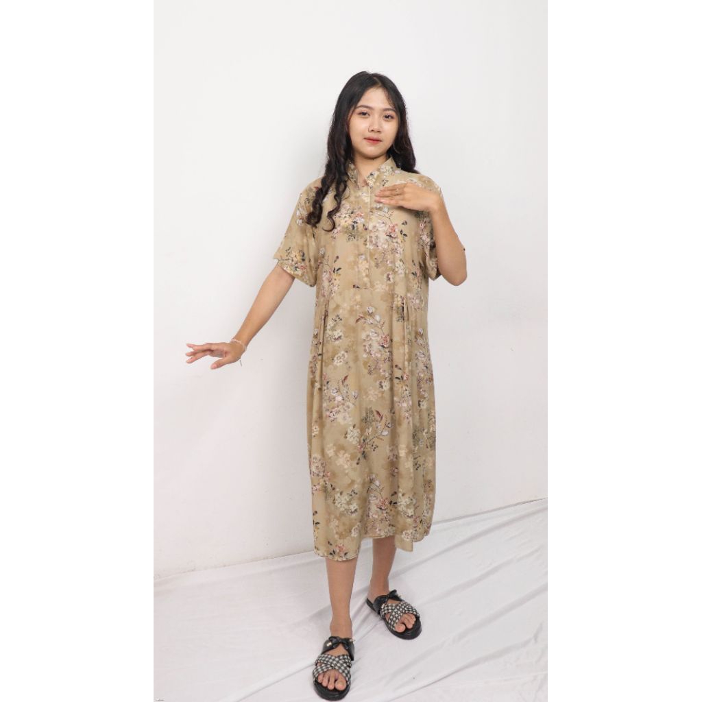 Daster kekinian Kain Katun Satung Premium Adem Motif Bunga,Nyaman & Elegan