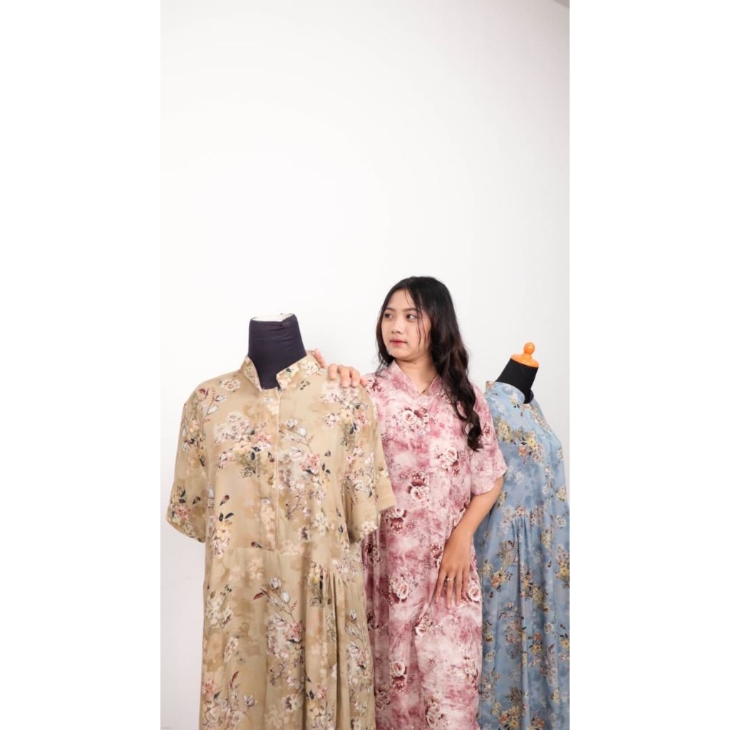 Daster Kekinian Bahan Kain Katun Premium Adem Motif Bunga