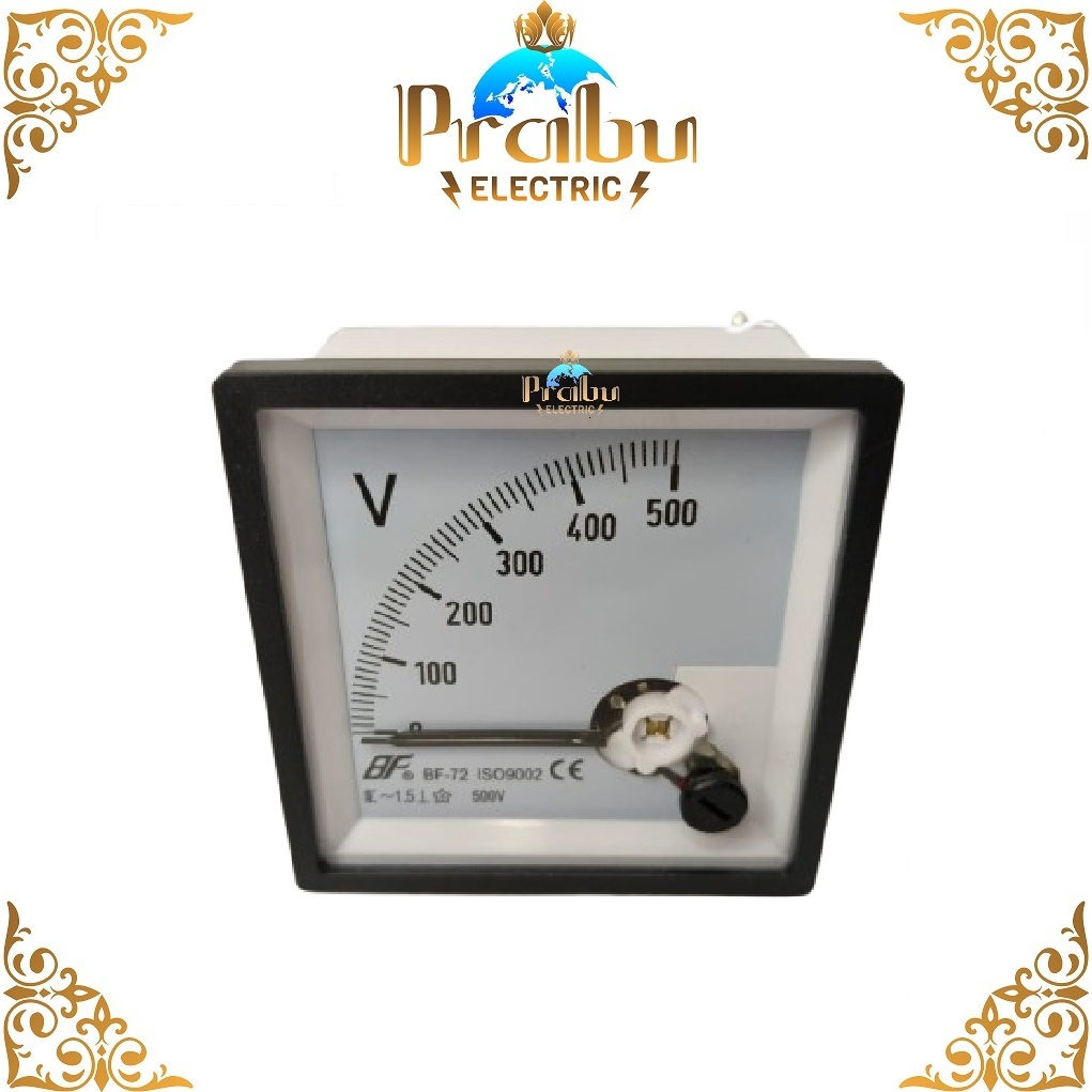 Voltmeter Analog 500V 72 x 72mm BF Volt meter analog 500 Volt 72